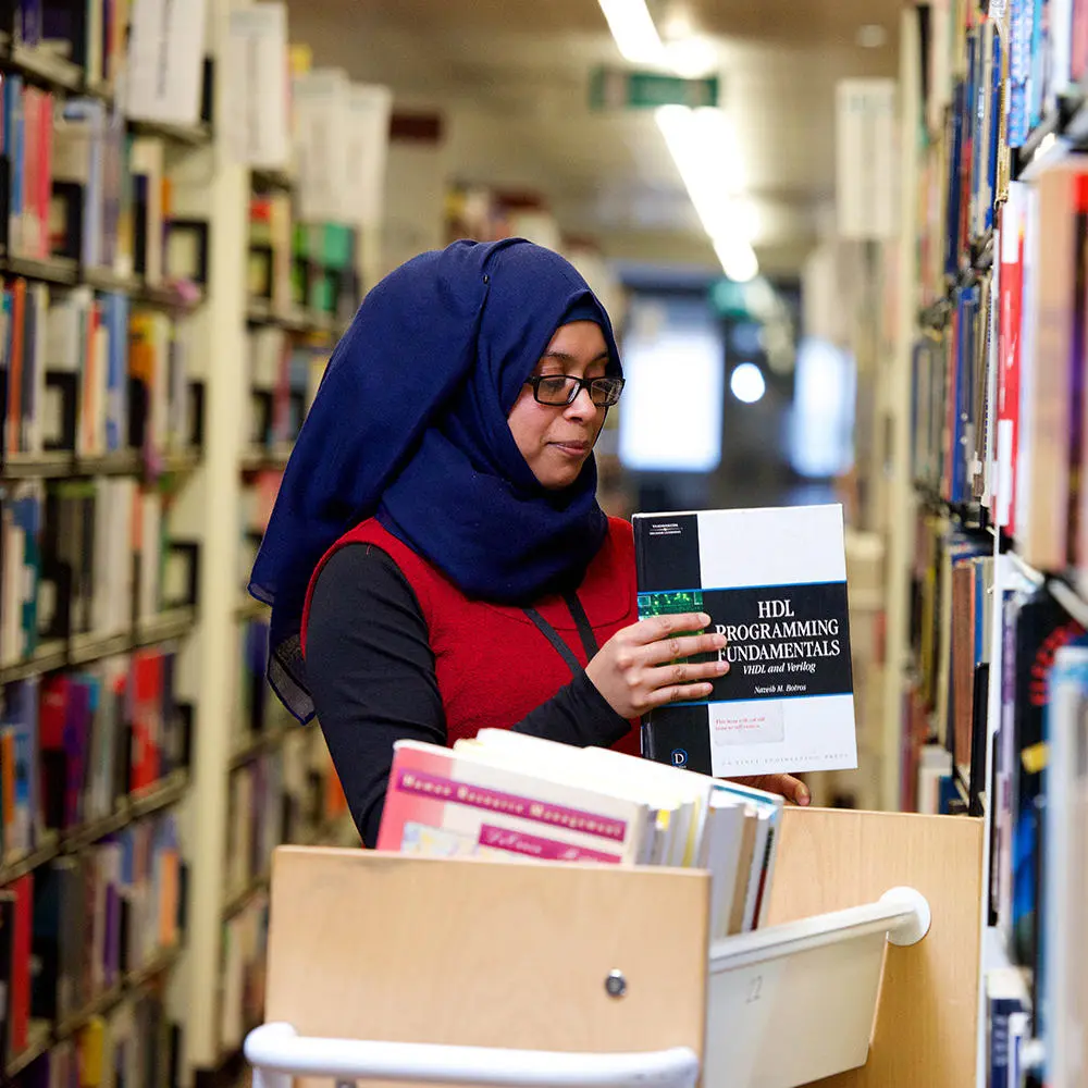 Staff member in the library