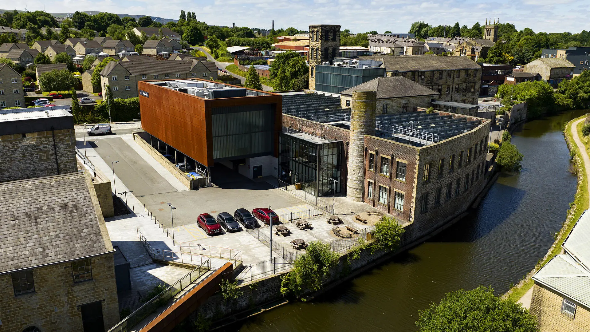 Victoria Mill Burnley with canal in the foreground