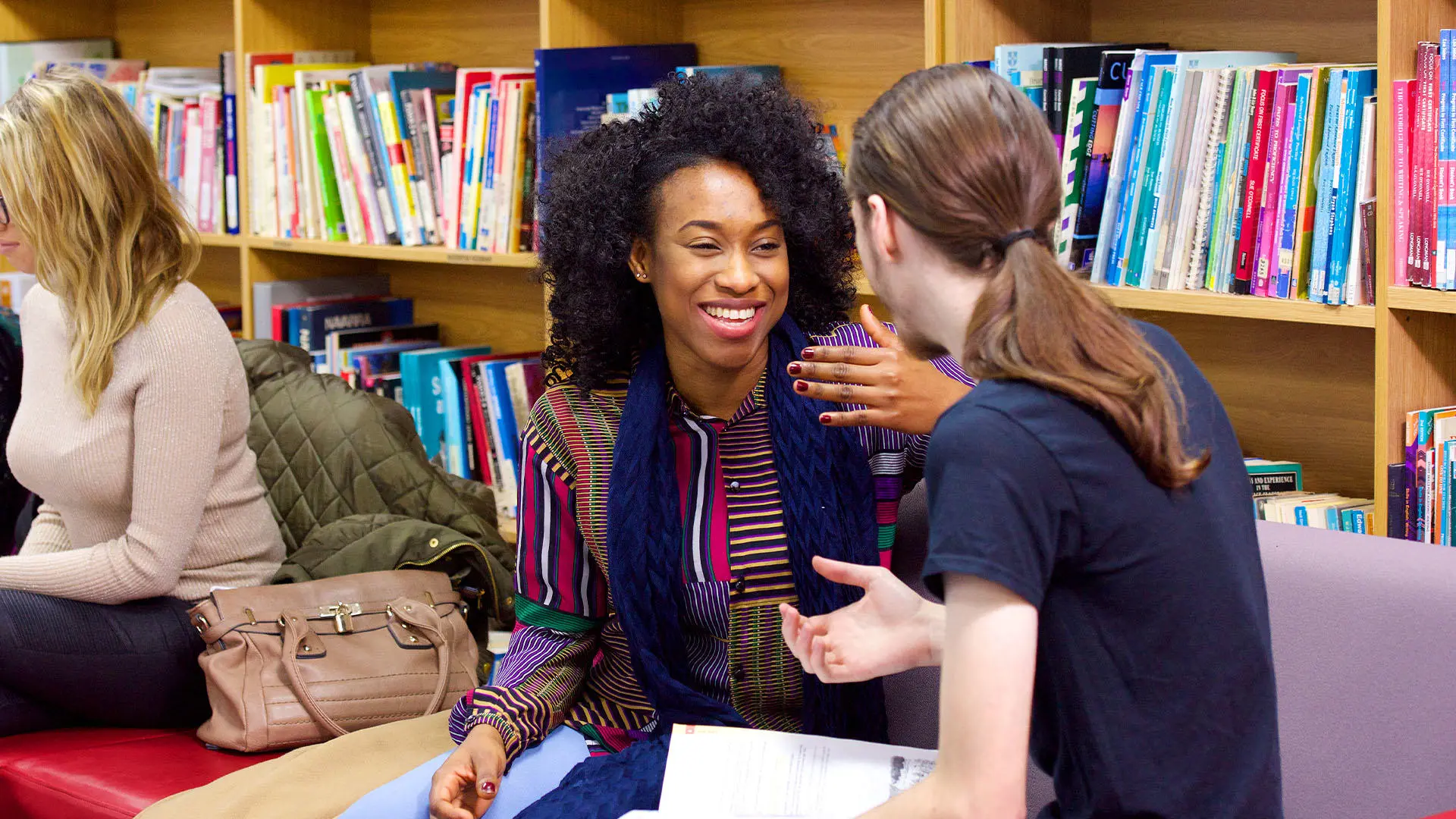 Language students in a conversation class