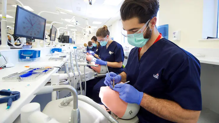 Students working in our Phantom Head Training area