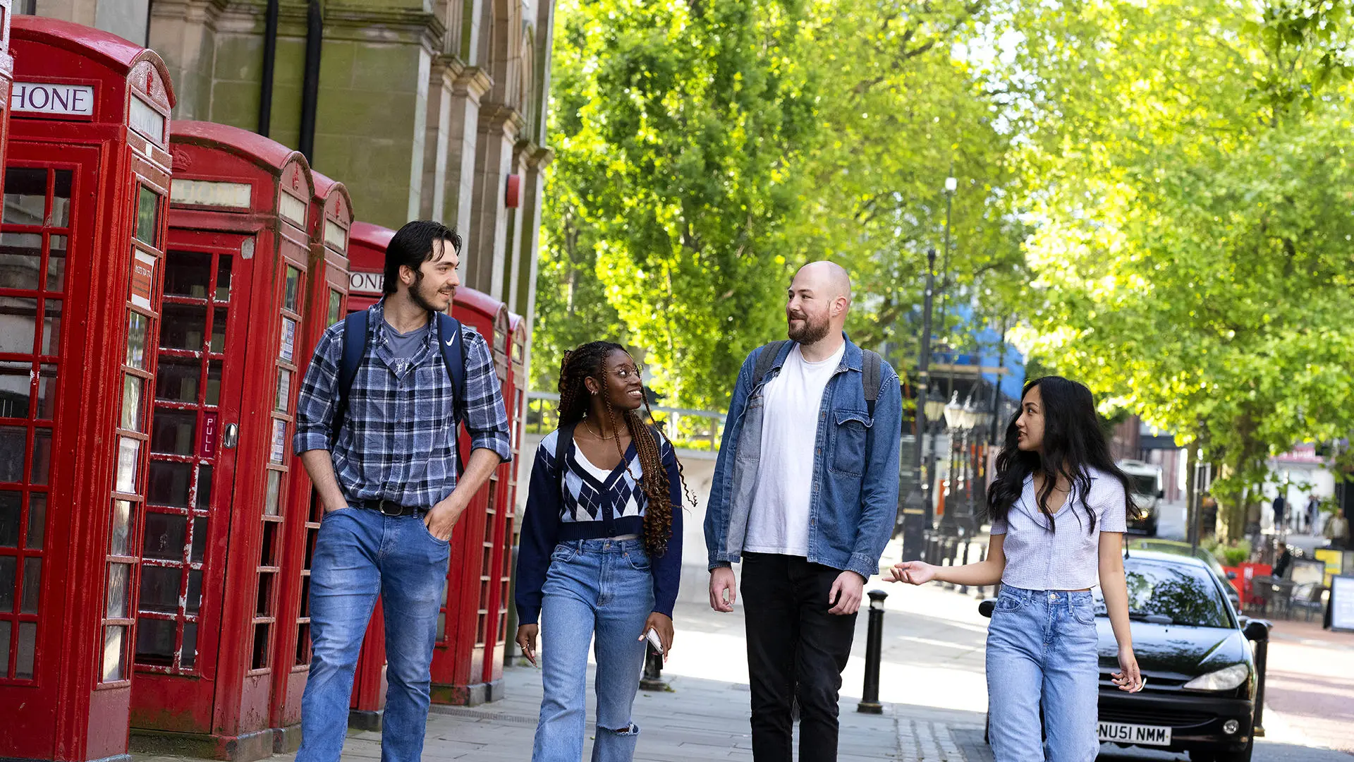 students walking in preston city centre