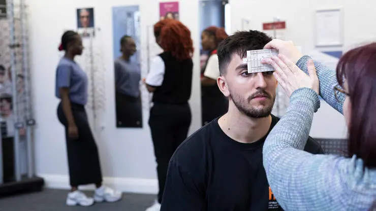 A patient taking part in an assessment
