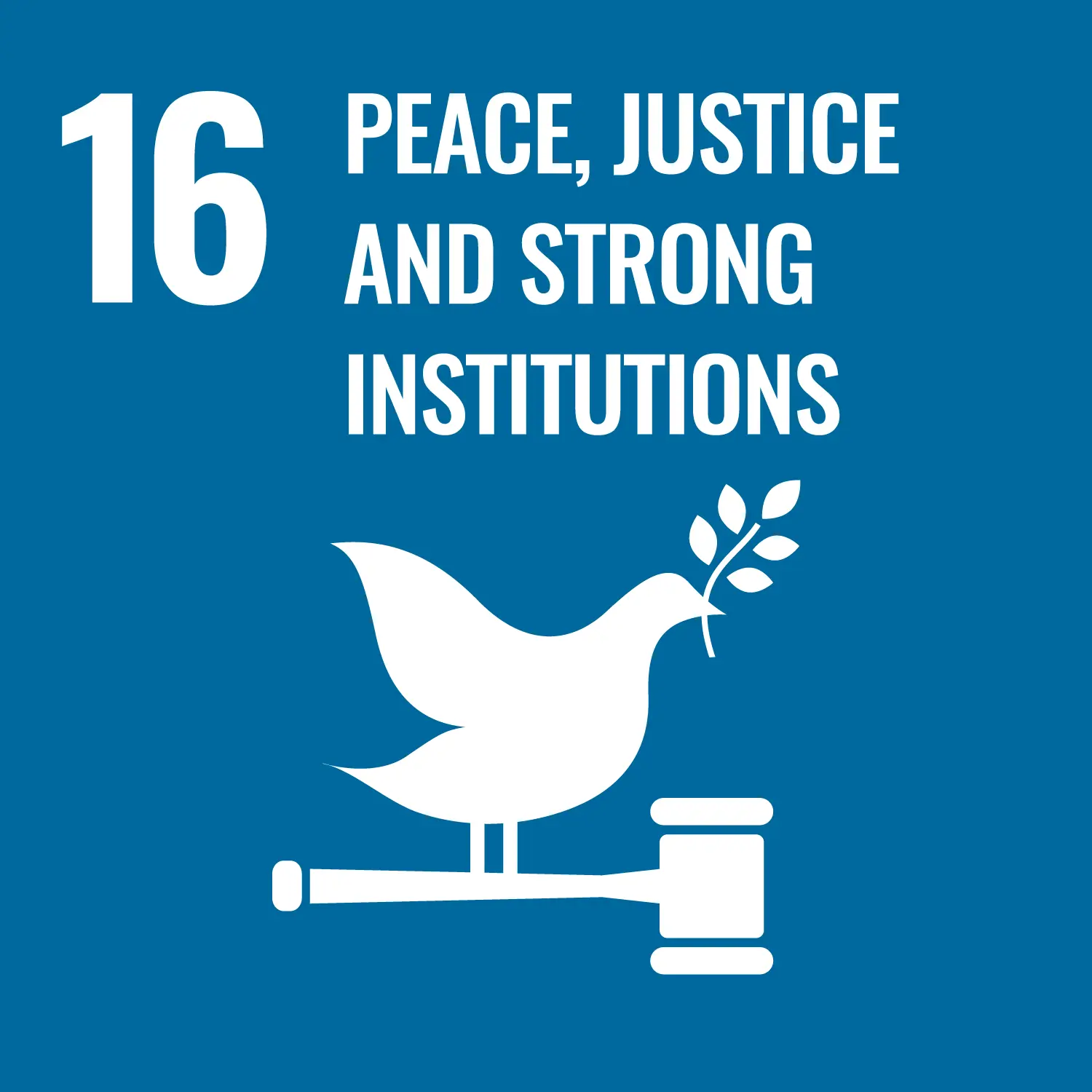 un sustainable development goal peace, justice and strong institutions infographic