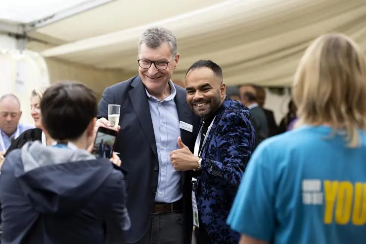 Vice-Chancellor Professor Graham Baldwin and alumnus Esmail Patel