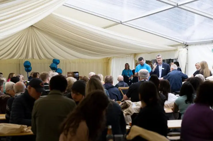 Alumni and visitors at the reunion event